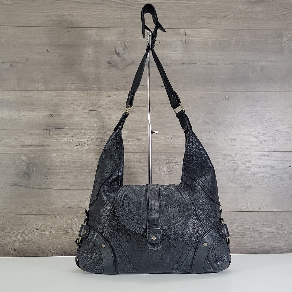 Hobo International Black Pebble Leather Hobo Shoulder Bag
